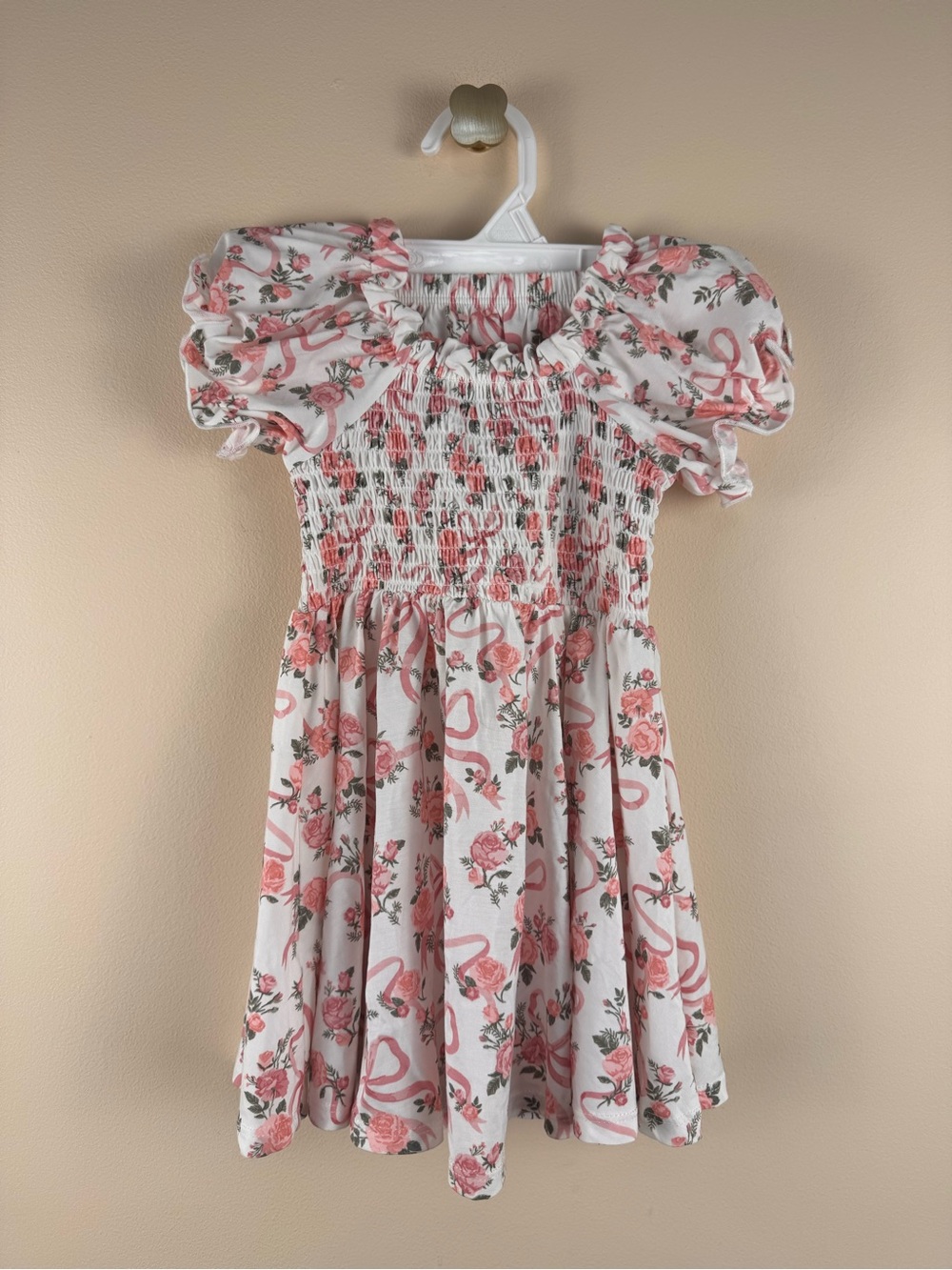 Angel Dear Puff Sleeved Smocked Dress with Mathing Bloomers